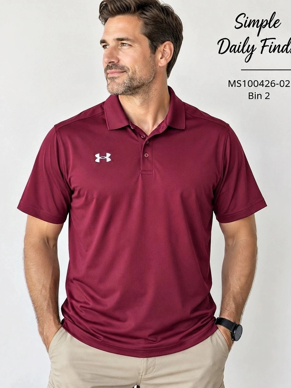 Under Armour HeatGear Men XL Maroon Loose Fit Performance Polo